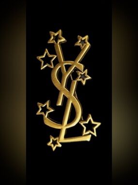 Gorgeous Rare $560 YSL Logo Stars Brooch